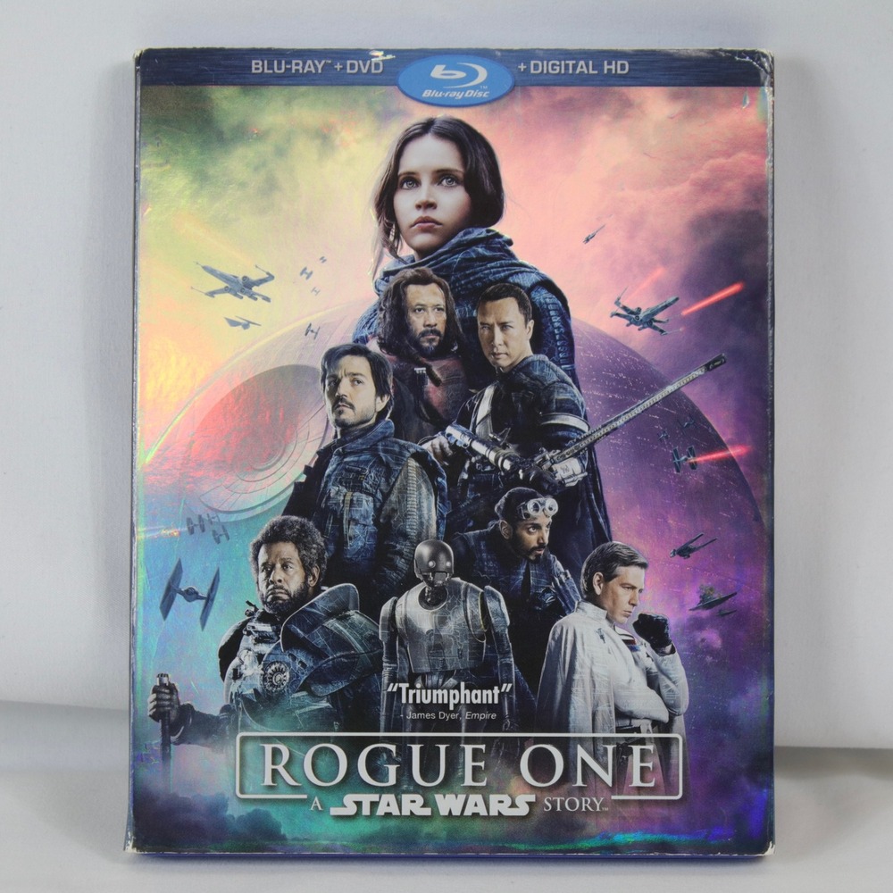 Rogue One A Star Wars Story Blu-Ray DVD Movie with Holographic Slipcover